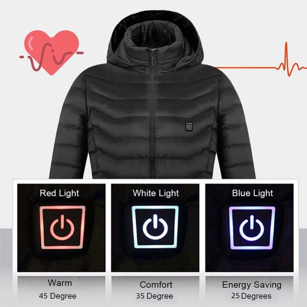 New Heated Jacket Coat USB Electric Jacket Cotton Coat Heater Thermal Clothing Heating Vest Men's Clothes Winter - TIRBOPRIME