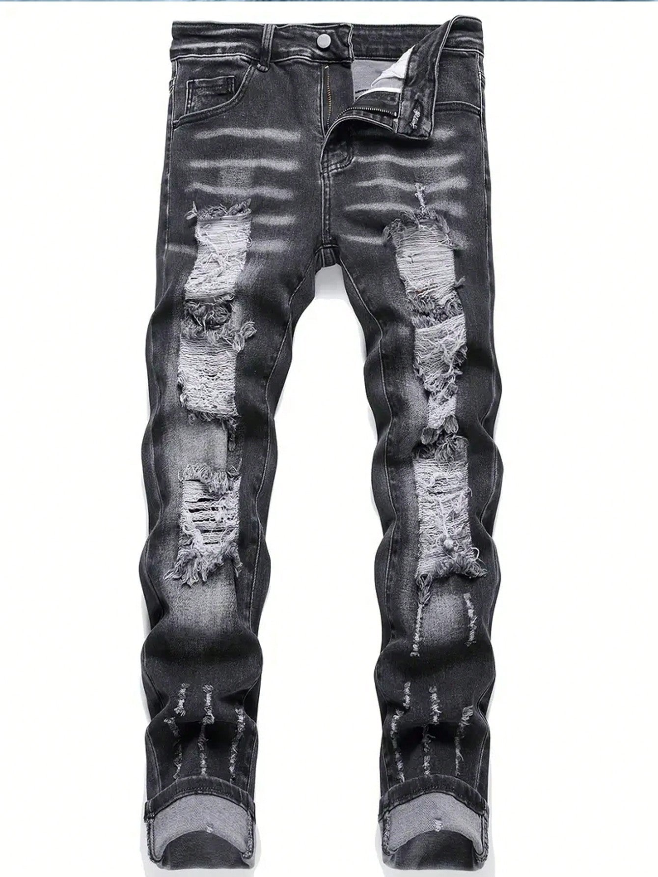 Men's Trendy Distressed Slim Fit Streetwear Jeans - TIRBOPRIME