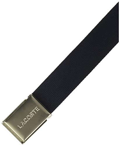 Lacoste Men's L.12.12 Textile Signature Croc Logo Belt, Navy Blue, 39 - TIRBOPRIME