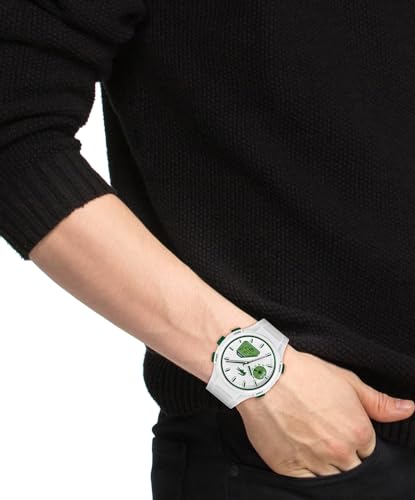 Lacoste LC33 Men's Analog and Digital Movement Watch, Silicone Strap, Water Resistant Up to 10ATM/100 Meters - Contemporary, Sporty - Premium Fashion Timepiece - Gift for Him - 45mm - TIRBOPRIME