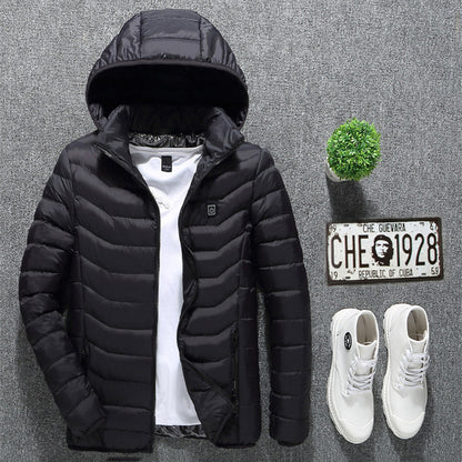 New Heated Jacket Coat USB Electric Jacket Cotton Coat Heater Thermal Clothing Heating Vest Men's Clothes Winter - TIRBOPRIME