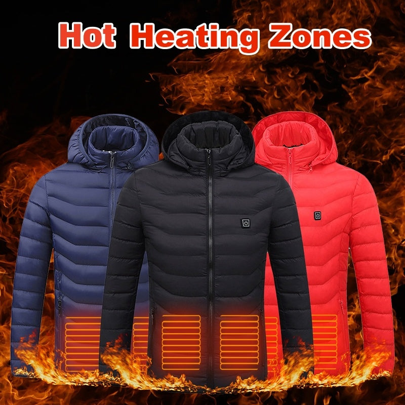 New Heated Jacket Coat USB Electric Jacket Cotton Coat Heater Thermal Clothing Heating Vest Men's Clothes Winter - TIRBOPRIME