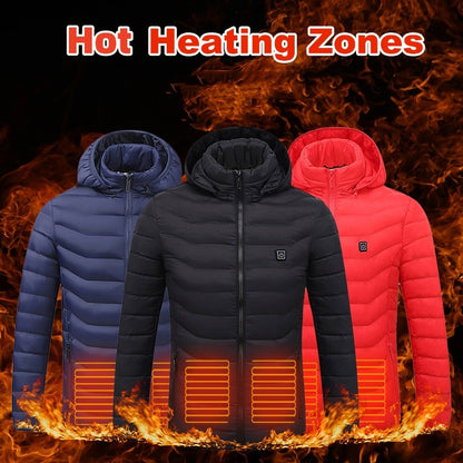 New Heated Jacket Coat USB Electric Jacket Cotton Coat Heater Thermal Clothing Heating Vest Men's Clothes Winter - TIRBOPRIME