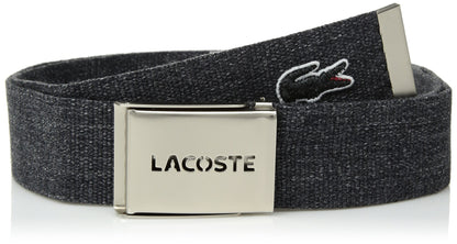 Lacoste Men's L.12.12 Textile Signature Croc Logo Belt, Navy Blue, 39 - TIRBOPRIME