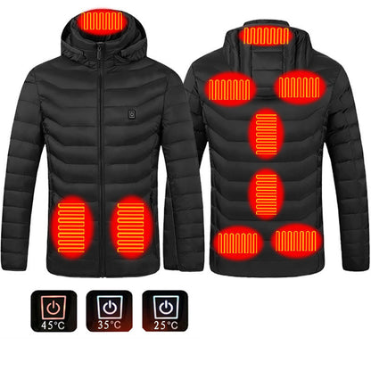 New Heated Jacket Coat USB Electric Jacket Cotton Coat Heater Thermal Clothing Heating Vest Men's Clothes Winter - TIRBOPRIME