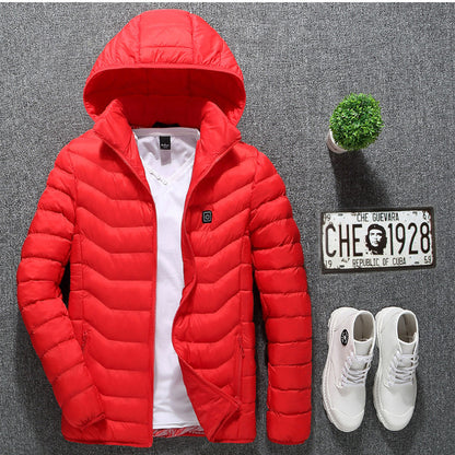 New Heated Jacket Coat USB Electric Jacket Cotton Coat Heater Thermal Clothing Heating Vest Men's Clothes Winter - TIRBOPRIME